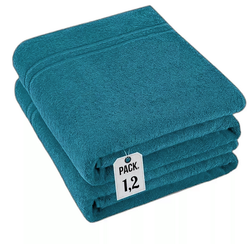 Pack of 2 Extra Large Super Jumbo Bath Sheets 100% Egyptian Cotton Super Soft Luxury Towel (100 x 200 cm) Towelsworld